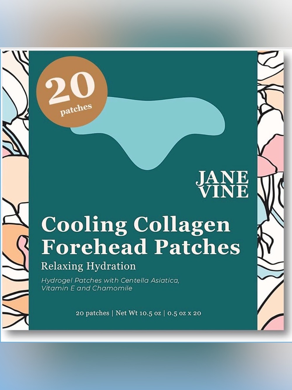 Jane Vine Cooling Collagen Forehead Patches Anti-wrinkle (20 Patches) NIB